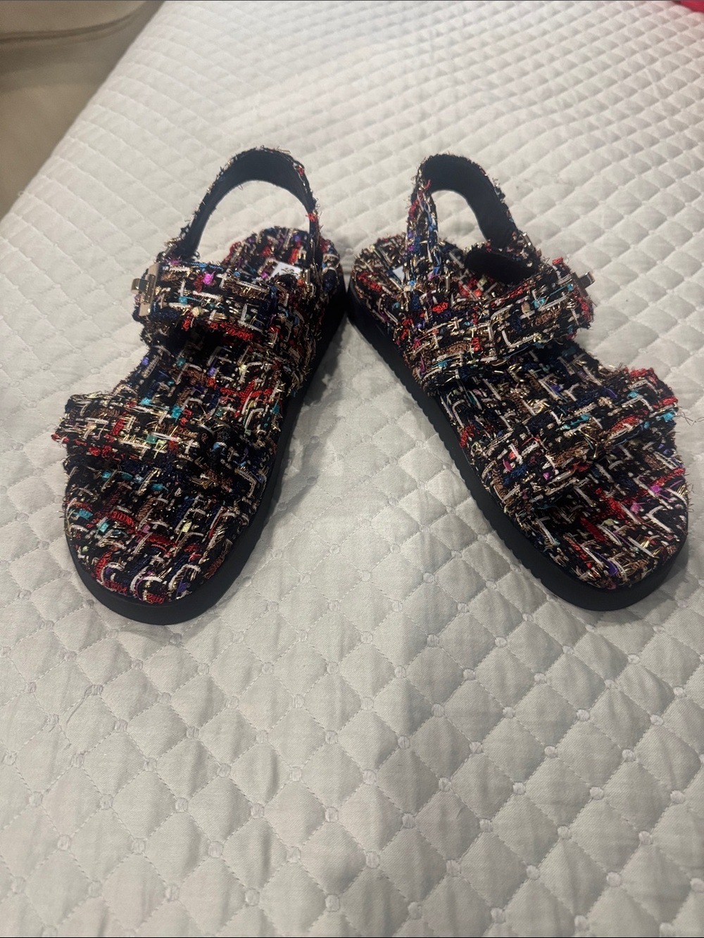 Steve Madden Multicolor Tweed Strap Sandals